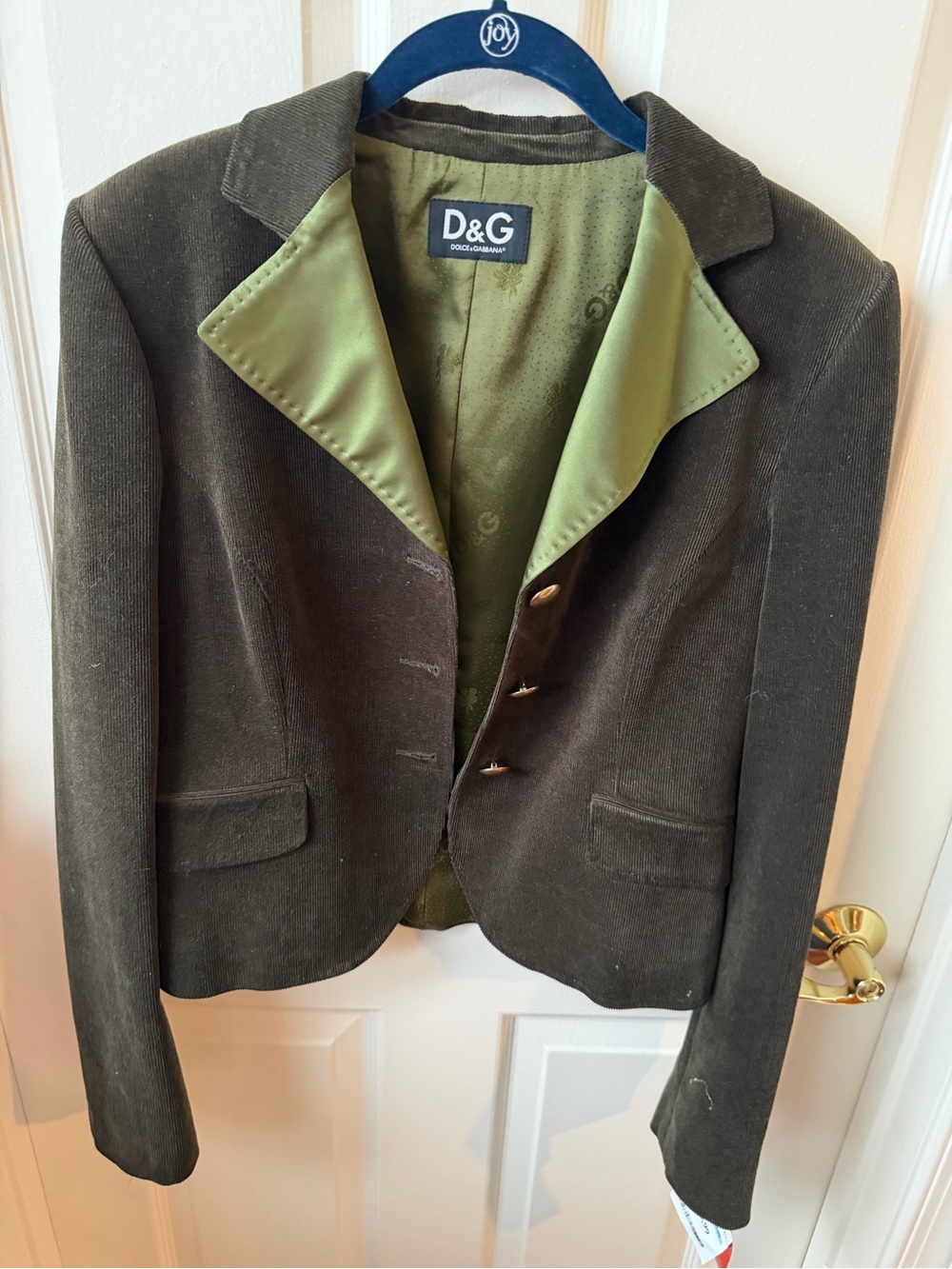 D&G Two-Tone Green Corduroy Blazer nwt